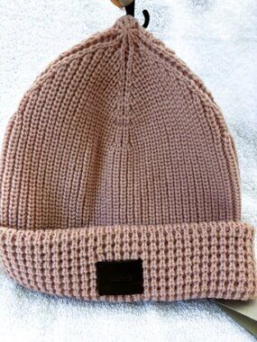 All Saints Beanie Hat Wool Blend Mixed Stitch In Khaki Multi NWT AllSaints Mens Underground Skull Beanie, Winter Hat with  main image 4
